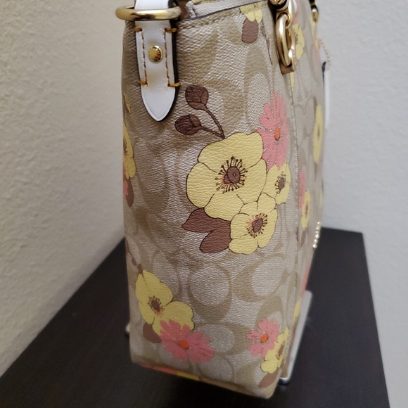 Coach Kacey Satchel In Signature Canvas With Floral Cluster Print - Picture 10 of 16